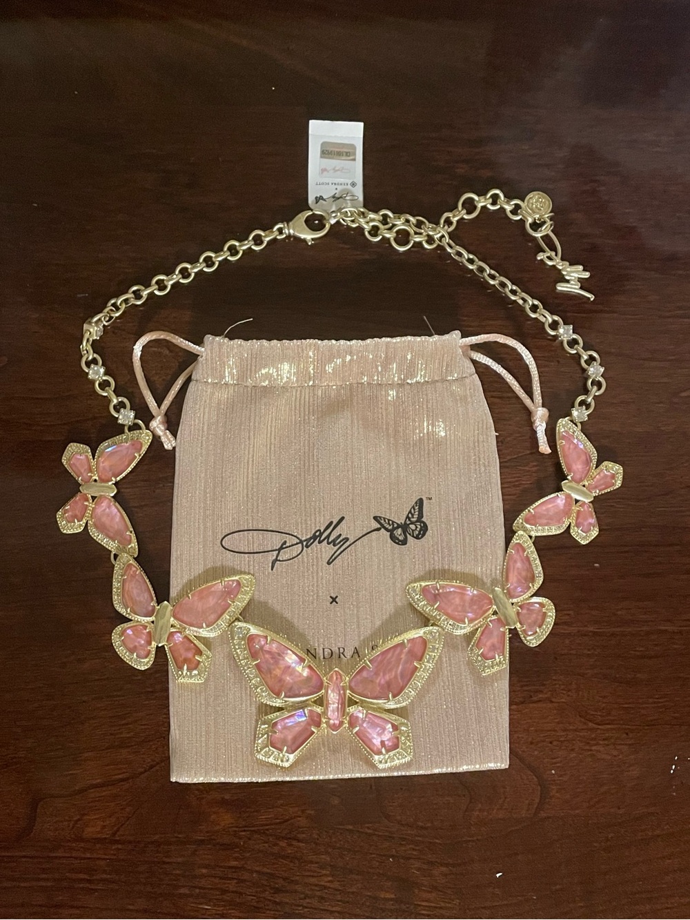 NWT Kendra Scott x Dolly Parton Gold 1974 Butterfly Statement Necklace